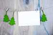 Weihnachtskarte Tannenbäume weiss