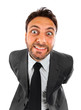 Smiling crazy businessman