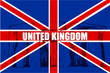 vector illustration of stonehenge on Unite Kingdom flag