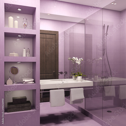 Illustration: Bathroom interior. Bathroom interior.