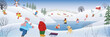 Children having fun in the winter