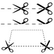Black and white scissors simple shapes for print.