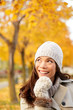 Fall woman thinking looking