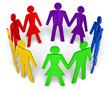 Illustration: figures of peoples arranged in the circle figures of peoples arranged in the circle
