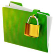 Illustration: green folder with lock green folder with lock