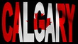 Calgary text with fluttering flag animation