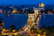Szechenyi Chain Bridge and Danube river, Budapest