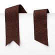 Photo: Brown leather bookmark ribbons Brown leather bookmark ribbons