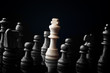 White king and the black pieces