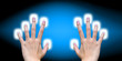 scanning of finger on a touch screen interface