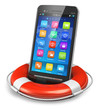 Illustration: Mobile security and emergency services concept Mobile security and emergency services concept