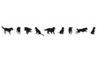 set of dog silhouettes