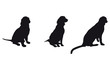 set of dog silhouettes