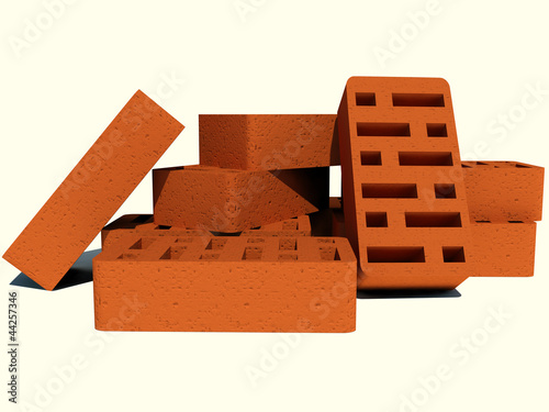 Illustration: bricks on a white background bricks on a white background