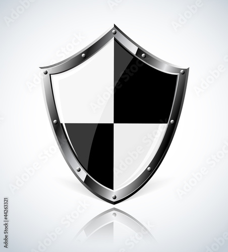 Vektor: Silver shield with reflection Silver shield with reflection