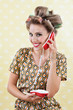 Woman Holding Retro Phone