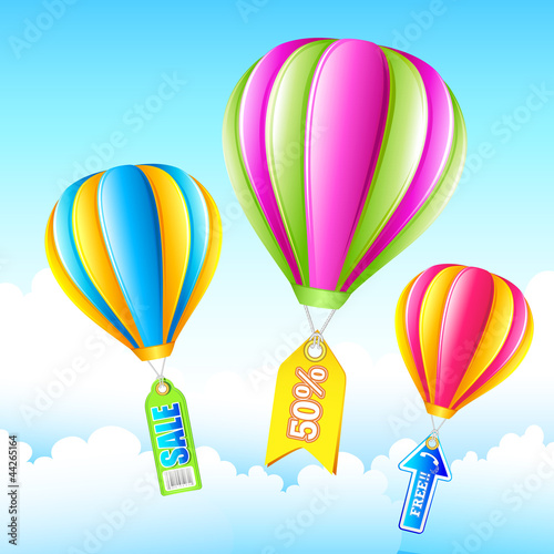 Vektor: Sale Hot Air Balloon Sale Hot Air Balloon
