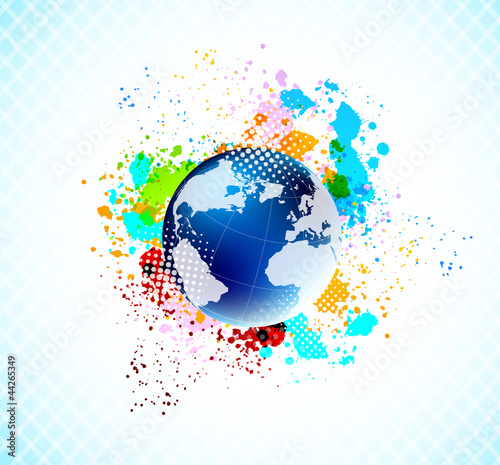 Vektor: Background with globe Background with globe