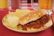 Sloppy Joe with beer