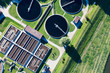 aerial view of sewage treatment plant