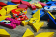Lettere di legno colorate e decorate