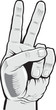 Vektor: Victory sign, hand gesture Victory sign, hand gesture