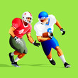 Vektor: Two american football player fighting for a ball Two american football player fighting for a ball
