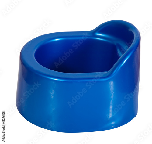 Photo: Children's blue pot. isolated on white Children's blue pot. isolated on white