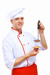 Young cook preparing food