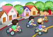 Kids playing on the road