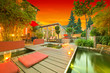 Private Garden at Sunset
