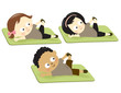 Kids exercising on mat