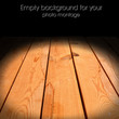 wooden table in dark interior