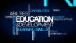 Education development word tag cloud animation