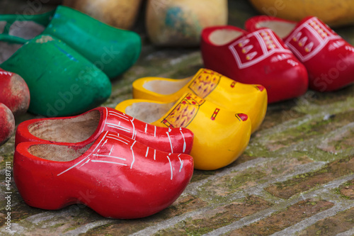 Photo: Old colorful Dutch wooden clogs Old colorful Dutch wooden clogs