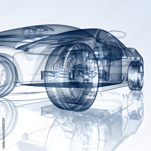 Illustration: Auto Entwicklung - CAD-Darstellung Auto Entwicklung - CAD-Darstellung