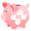 Cochon rose tirelire - pansements - banque