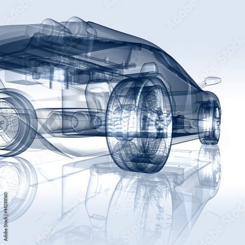 Illustration: Auto Entwicklung - CAD-Darstellung Auto Entwicklung - CAD-Darstellung