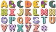 Vector: different textile scrapbook alphabet on white background different textile scrapbook alphabet on white background