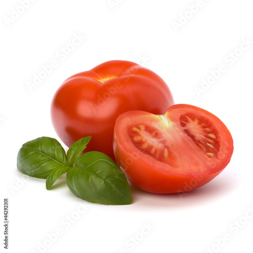 Photo: Tomato and basil leaf Tomato and basil leaf
