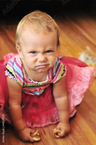 Photo: baby girl make face baby girl make face