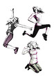 Vector: aerobics trio aerobics trio