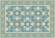 Vektor: Blue Oriental Floral Carpet Design Blue Oriental Floral Carpet Design