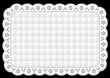 Placemat, Quilted Eyelet Lace Embroidery, white on black