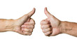 Pair of senior caucasian hands