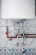 Photo: Boiler with copper heating pipes and gauge Boiler with copper heating pipes and gauge