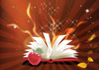 Illustration: Open book with blank pages- school and education concept Open book with blank pages- school and education concept