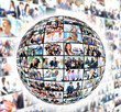 A globe is isolated on a white background with many