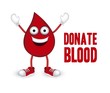 smiling blood drop