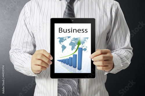 Photo: graph on tablet and show tablet graph on tablet and show tablet